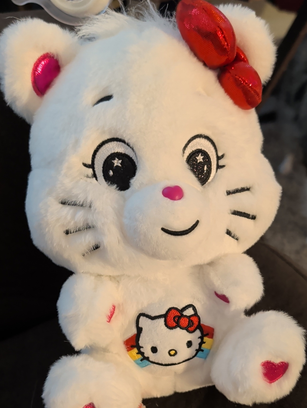 Hello Kitty White Plush with Pink Accents and Red Bow